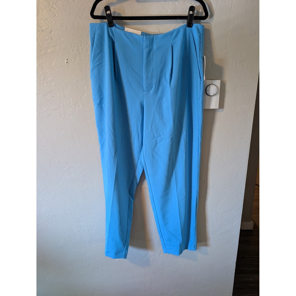 a new day NWT Tapered Pants 14 Blue Highest Rise Stretch Career Trousers